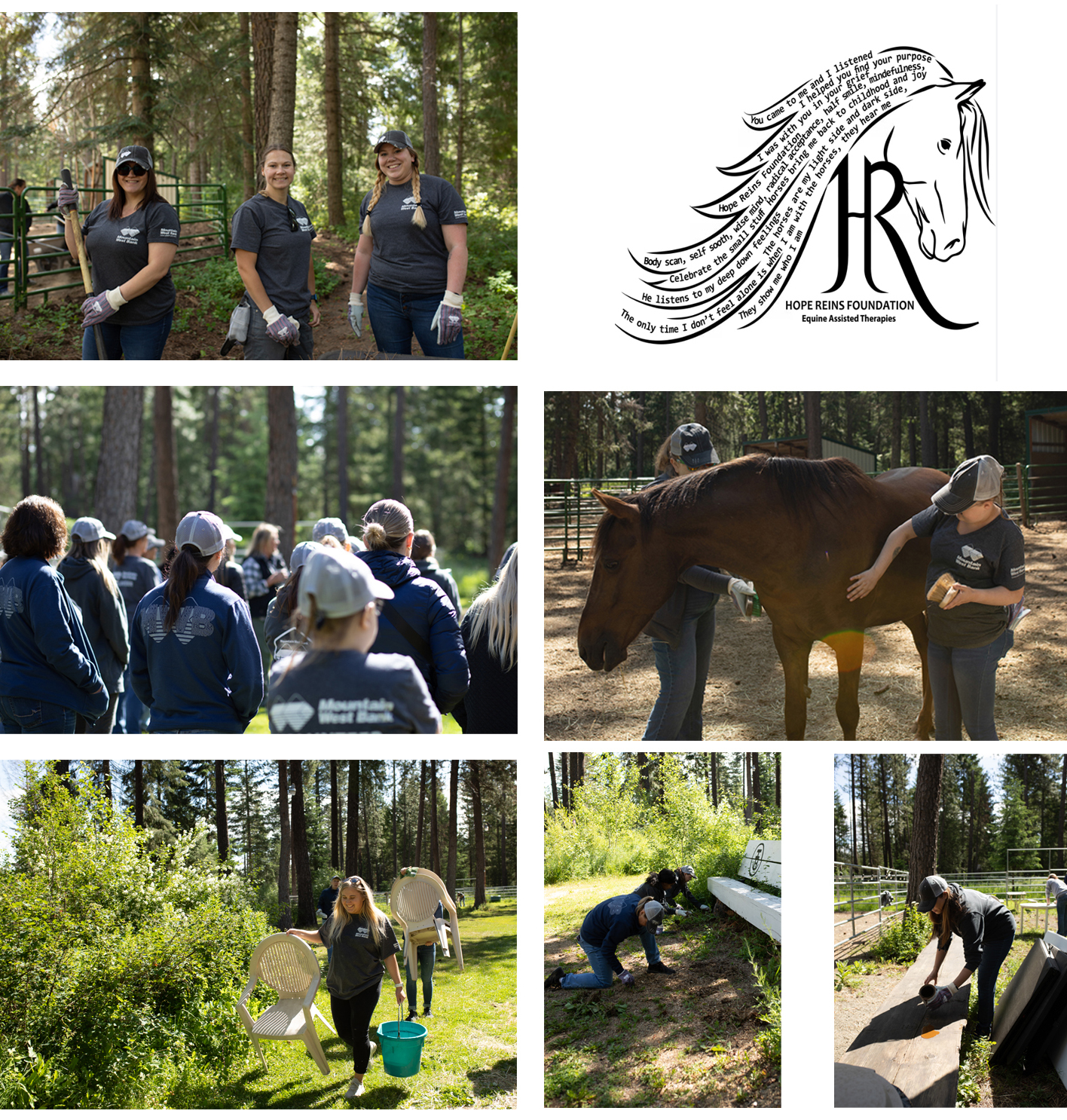 North Idaho Mountain West Bank staff volunteering at Hope Reigns