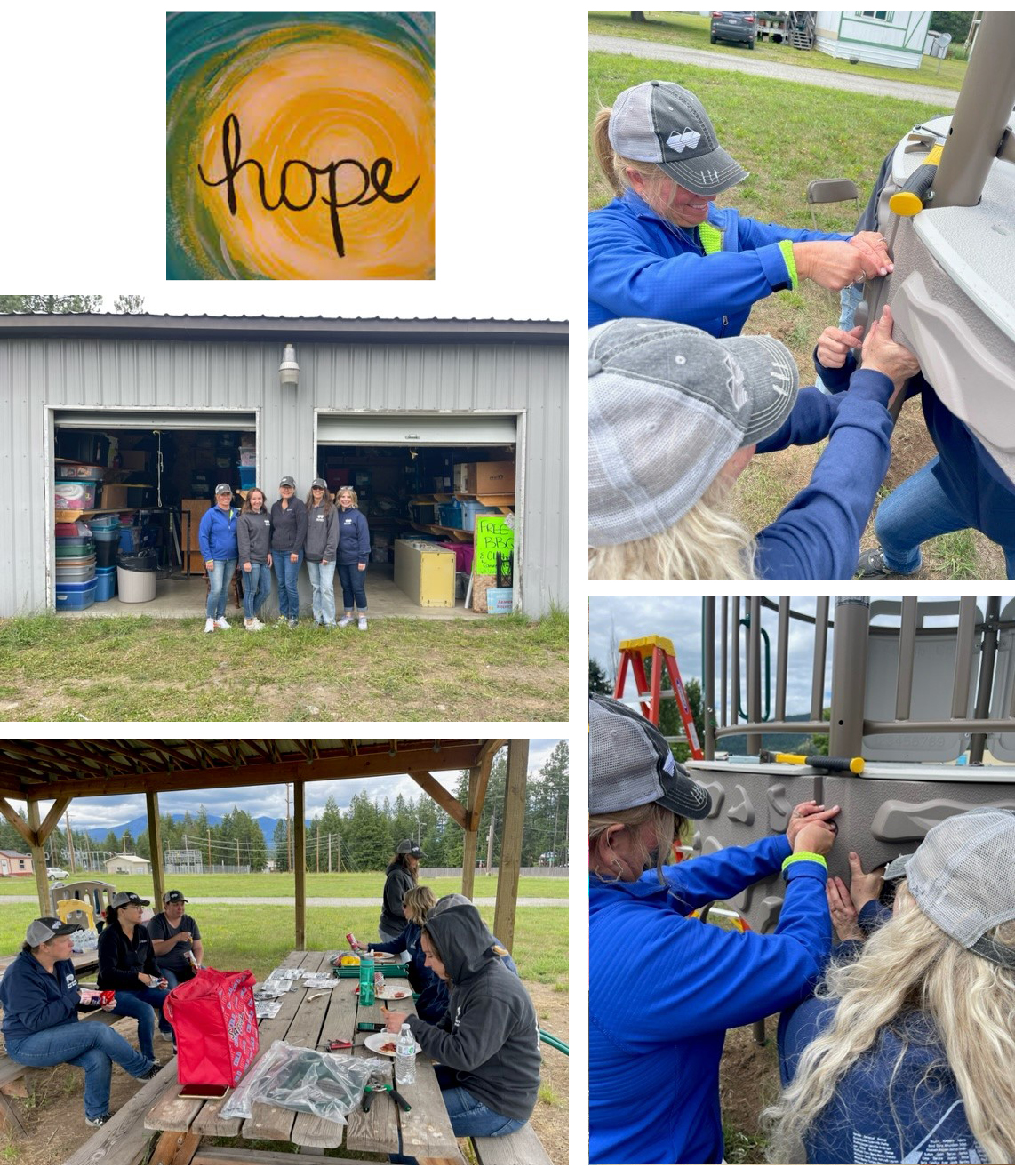 Group of Mountain West Bank staff doing community service for Hope House Bonners Ferry