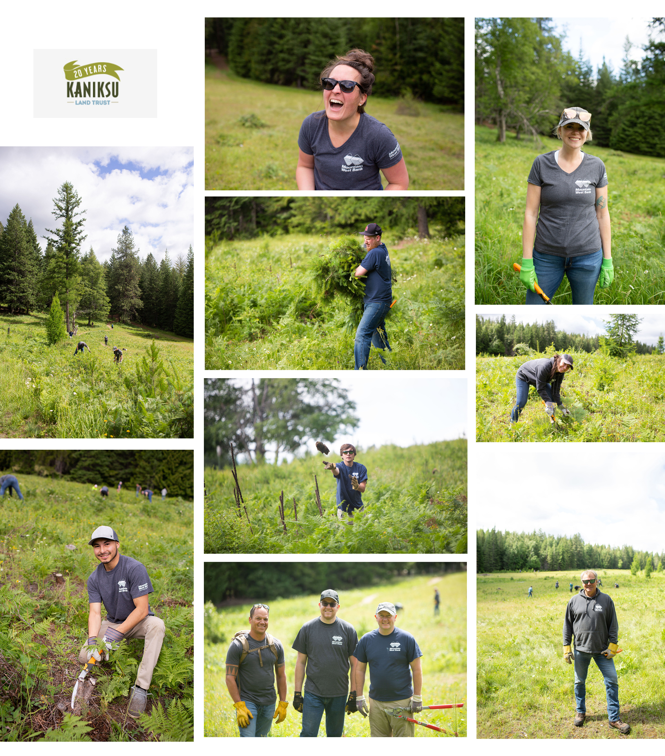 Collage of staff in landscape at the Kaniksu Land Trust