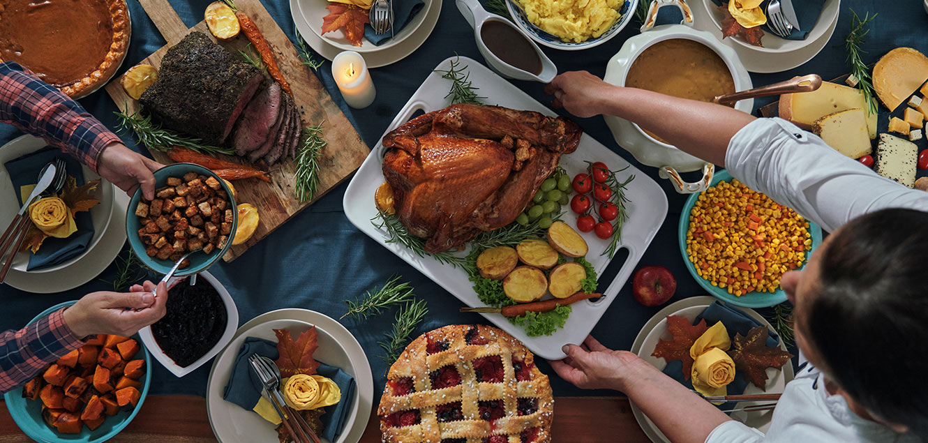 table with feast